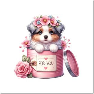 Valentine Australian Shepherd Dog For You Posters and Art